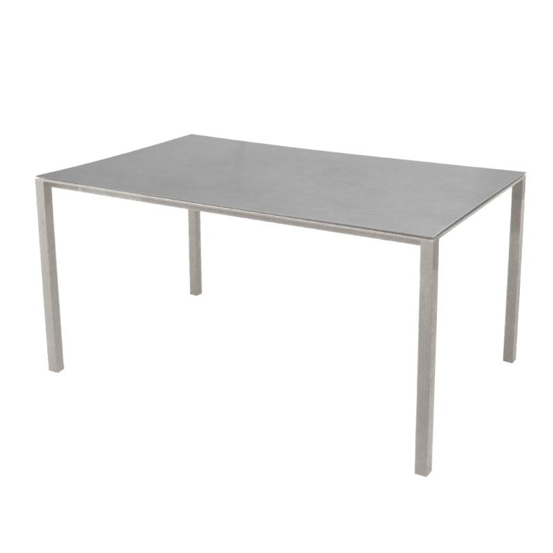 Cane-Line - Pure Gartentisch 150x90cm - betongrau, taupe/Tischplatte Keramik/Gestell Aluminium pulverbeschichtet taupe/LxBxH 150x90x73cm von Cane-Line