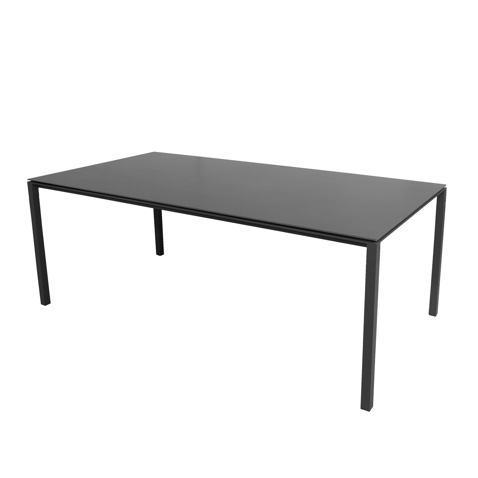 Cane-Line - Pure Gartentisch 200x100cm - schwarz/Tischplatte Keramik/Gestell Aluminium lavagrau/LxBxH 200x100x73cm von Cane-Line