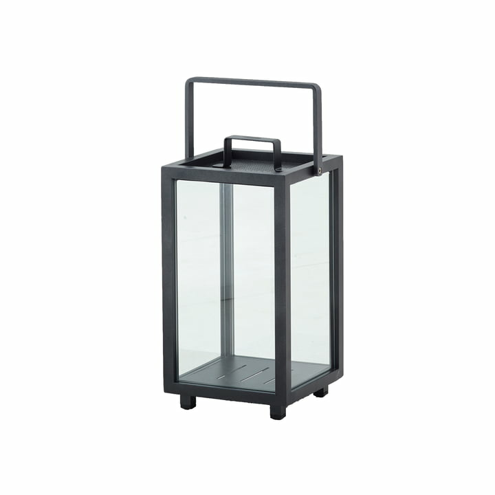 Cane Line Lighthouse Laterne Windlicht Tischlaterne Klarglas H42cm Lava Grau B-Ware von Cane-line