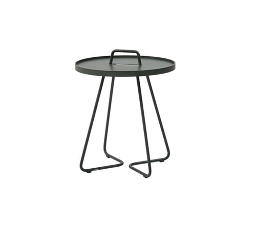 Cane Line On The Move Beistelltisch Outdoor ø 44 X H 54 Cm Dunkelgrün Tisch B-Ware von Cane-line