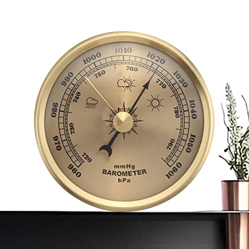 Caneem Thermometer Hygrometer Barometer – 3-in-1 Wetterstation für Zuhause, Wanddekoration, Wandthermometer, Hygrometer für Terrasse, Wand oder dekorativ, hängendes Thermometer, rund, 70 m im von Caneem