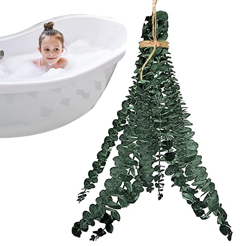 Dusche Eukalyptus Hängend, Eukalyptus für Dusche Hängen, Echte Eukalyptusblätter für Dusche 10er Set, Hängende Natürliche Lebende Und Aromatische Selbstpflege Eukalyptus Blätter Bundle von Caneem