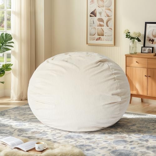 CangLong Extra großer Sitzsack-Stuhl für Erwachsene – 1,5 m große Liege, abnehmbarer jugendgeschützter Bezug und verschließbarer Reißverschluss, rundes Cord-Sofa für Wohnzimmer, Schlafzimmer und CangLong Extra großer Sitzsack-Stuhl für Erwachsene – 1,5 m große Liege, abnehmbarer jugendgeschützter Bezug und verschließbarer Reißverschluss, rundes Cord-Sofa für Wohnzimmer, Schlafzimmer und von CangLong