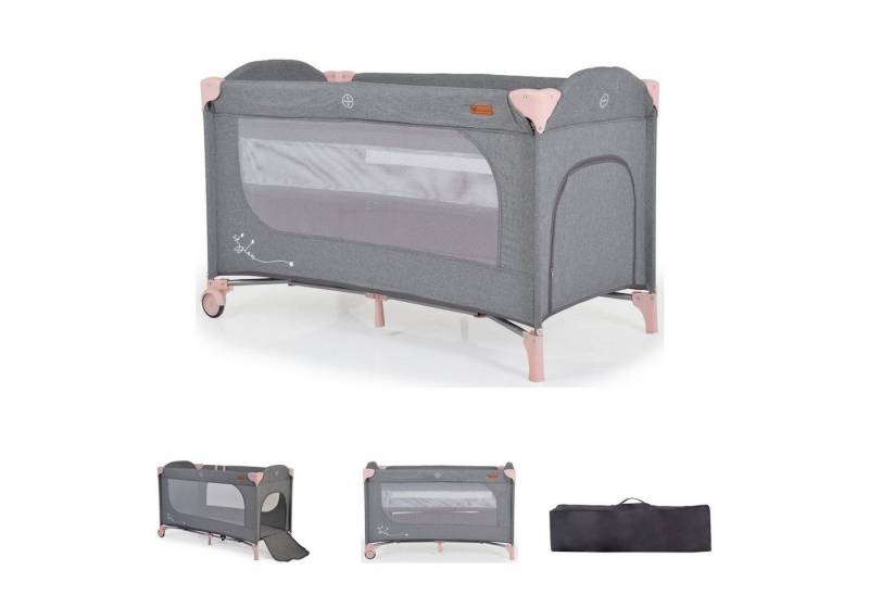 Cangaroo Baby-Reisebett Reisebett Skyglow 2 Ebenen, Räder Matratze Seiteneingang Tasche Bremsen von Cangaroo