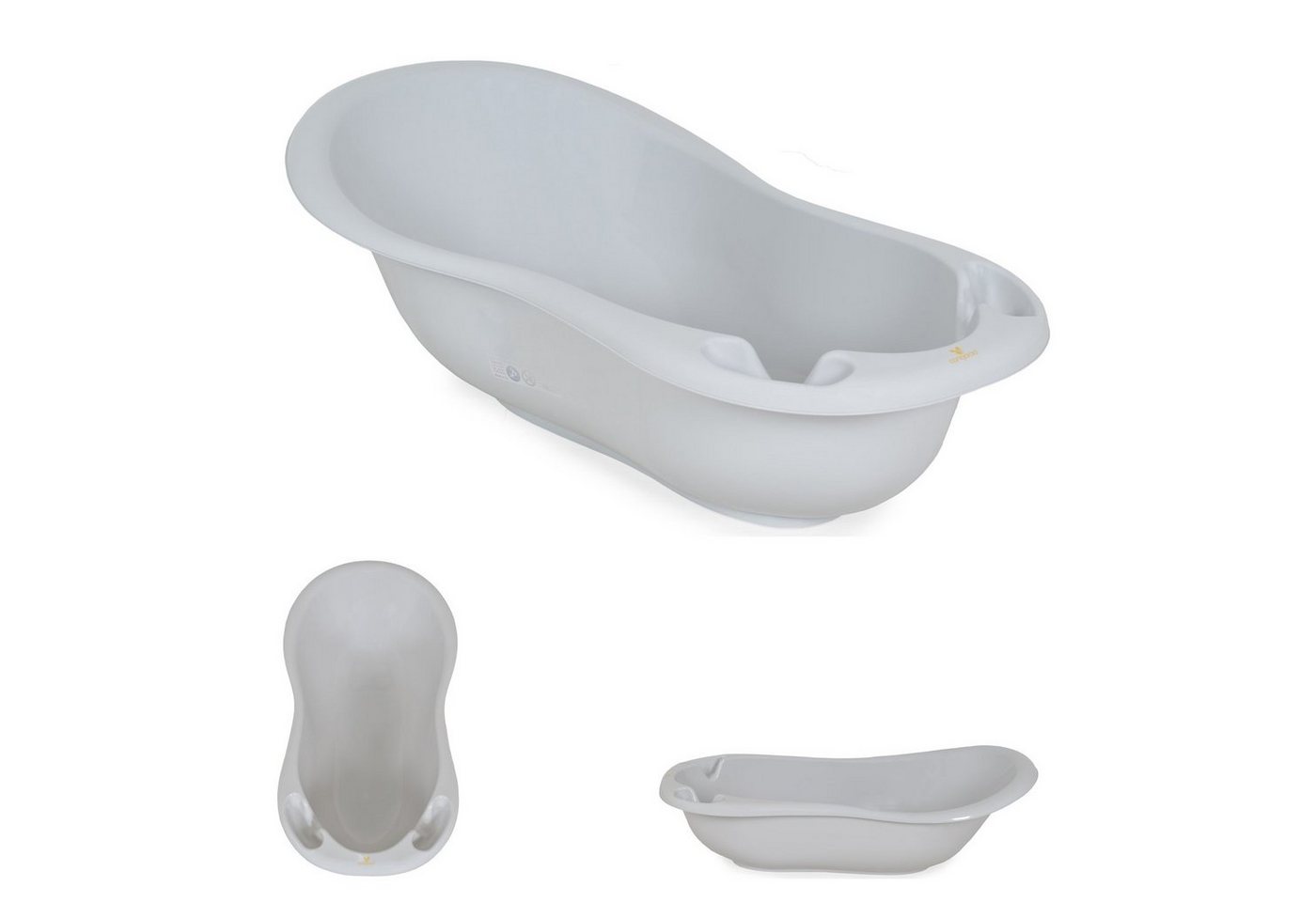 Cangaroo Babybadewanne Baby Badewanne Basic 100 cm, rutschfest, Ablagemöglichkeit Wasserablauf von Cangaroo