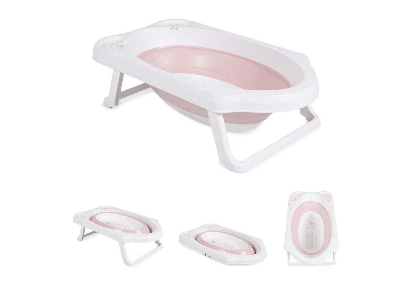 Cangaroo Babybadewanne faltbare Babybadewanne Maui, 84 cm lang, Wasserablauf, Ablagefächer von Cangaroo