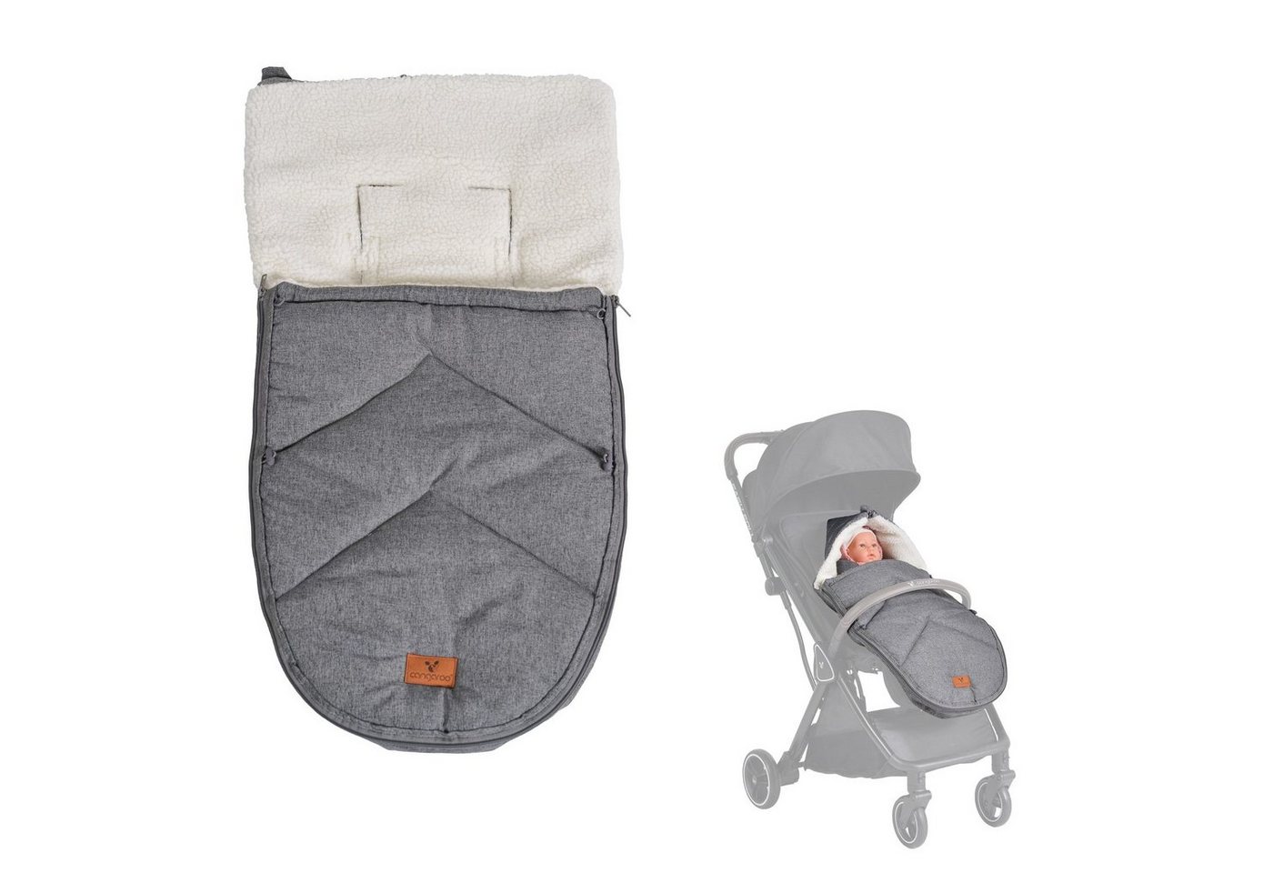 Cangaroo Fußsack Kinderwagen Fußsack Luxe (1-tlg), durchgehender Reißverschluss, wetterfest von Cangaroo