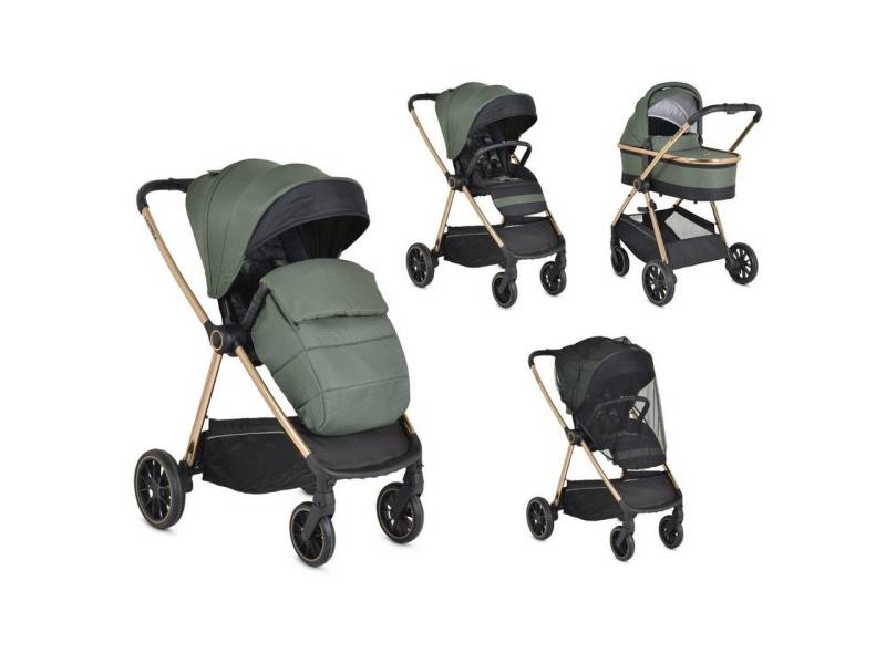 Cangaroo Kombi-Kinderwagen Kinderwagen 2 in 1 Hydra, Babywanne Sportsitz Fußabdeckung Moskitonetz von Cangaroo