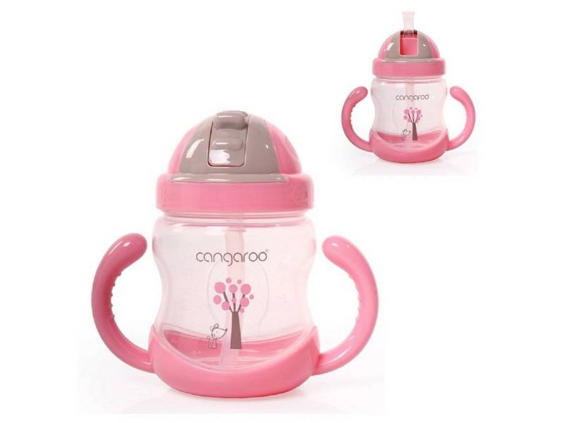 Cangaroo Trinkflasche Trinklernbecher Boo 280ml C0582, mit Trinkhalm, Schutzklappe, Griffe von Cangaroo