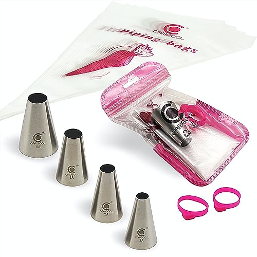 Cangool Spritztüllen Groß Set Muster #1A #2A #3A #8A - Spritzbeutel mit Tüllen für Große Kreationen - Perfekt für Profis und Hobbybäcker von Cangool