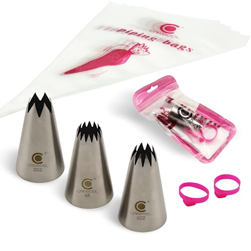 Cangool Spritztüllen Set Muster #2CZ #2DZ #4B - Professionelles Spritzbeutel Set mit vielfältigen Tüllen für kreative Kuchenverzierungen von Cangool