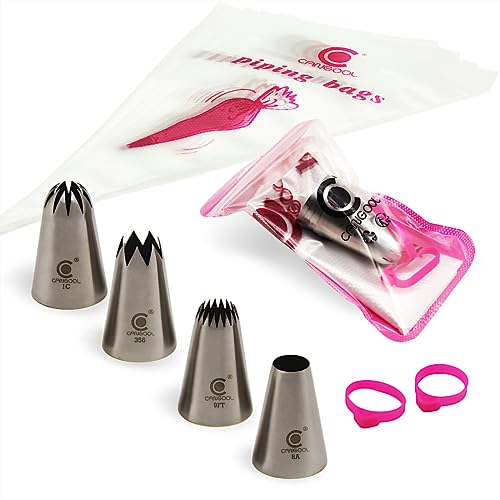 Cangool Tüllen für Spritzbeutel Groß Set Muster #1C #356#9FT #8A - Perfekt für Profis - Spritzbeutel mit Tüllen für Große Meisterwerke von Cangool