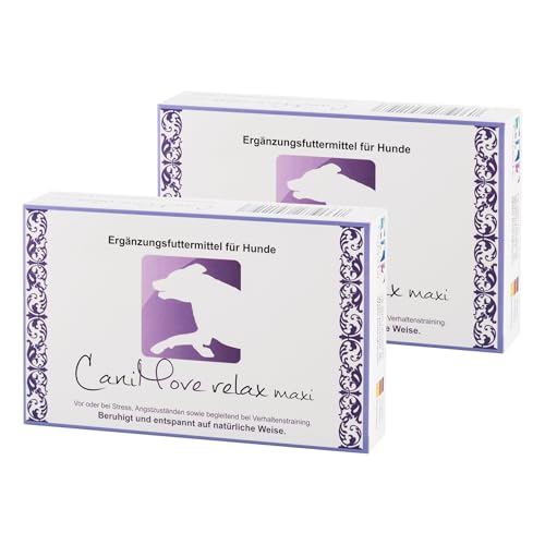 CaniMove Doppelpack | Relax Maxi (2 x 30 Kapseln) - Für Hunde zur Beruhigung und Entspannung auf natürliche Weise | Mit Casein (Casozepin), Tryptophan, L-Theanin, B6 und Inositol von CaniMove