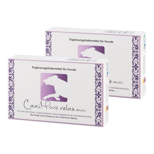 CaniMove Doppelpack | Relax mini (2 x 30 Kapseln) - Für Hunde zur Beruhigung und Entspannung auf natürliche Weise | Mit Casein (Casozepin), Tryptophan, L-Theanin, B6 und Inositol von CaniMove