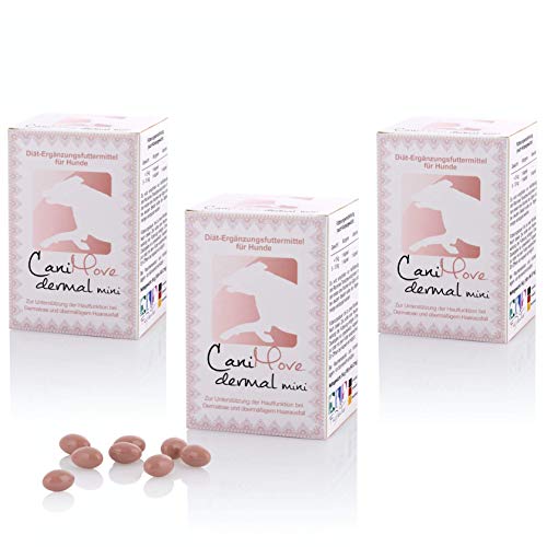 CaniMove Dreier-Set Dermal Mini (300 Kapseln), Ergänzungsfuttermittel zur Unterstützung von Hautfunktion, bei Haarausfall, Schuppen und stumpfen Fell von CaniMove