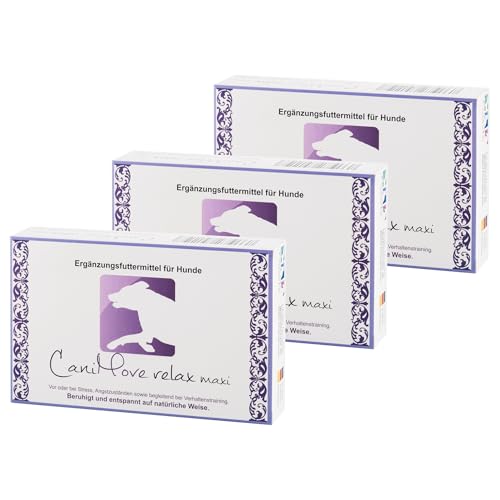 CaniMove Dreierpack | Relax Maxi (3 x 30 Kapseln) - Für Hunde zur Beruhigung und Entspannung auf natürliche Weise | Mit Casein (Casozepin), Tryptophan, L-Theanin, B6 und Inositol von CaniMove