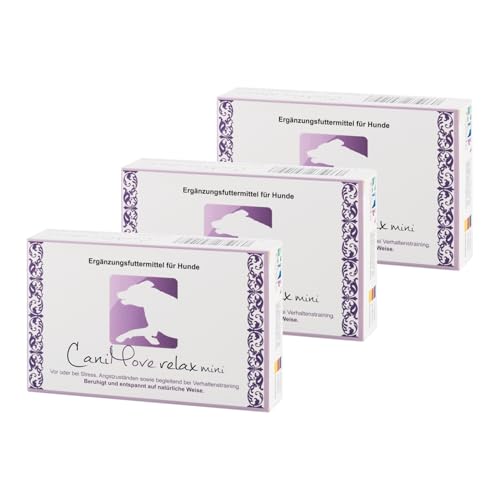 CaniMove Dreierpack | Relax mini (3 x 30 Kapseln) - Für Hunde zur Beruhigung und Entspannung auf natürliche Weise | Mit Casein (Casozepin), Tryptophan, L-Theanin, B6 und Inositol von CaniMove