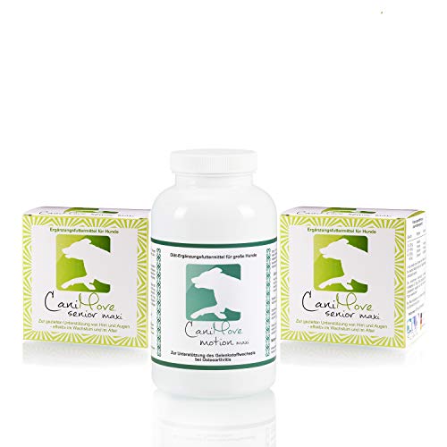 Spar-Bundle - 1 Dose (100 Tabletten) CaniMove Motion Maxi und 2 Packungen (200 Kapseln) CaniMove Senior - ideal für alle Hundesenioren von CaniMove