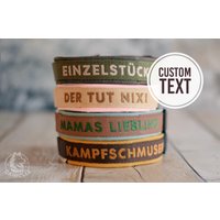 Hundehalsband Halsband Hund - Personalisiert Bestickt in Wunschfarben Mit Hundename, Telefonnummer Oder Wunschtext 25mm Acetal Schnalle von Caniclix