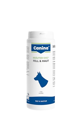 Canina Kräuter-Doc Fell und Haut, 150 g, grünlich, geschmackvoll, Kräutermischung füt gesundes Fell & Haut von Canina
