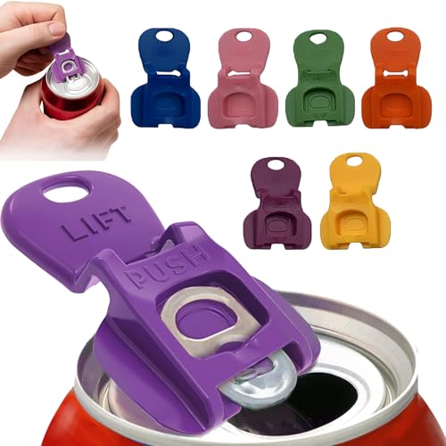 Soda Can Opener & Drink Cover Protector - Easy Pull-Tab Opener für Bier, Cola, Soda & Aluminiumdosen | Leakproof Can Seal | Colorful Plastic Can Openers & Jar Tools (6) von Canisto