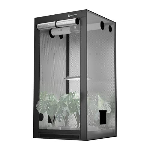 CannoBox Growzelt 90x90x180 cm, Lichtdichte Gewächshaus, 1680D Hohe Reflektivität Mylar, Growbox mit abnehmbarem Bodentablett von Cannobox