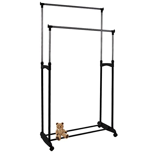 Cannoli zusammenklappbares Unterteil, Kleiderständer mit Rollen - Garderobenständer stabil und belastbar - Kleiderstange ausziehbar - Clothes Rail Coat Rack - Garderobenstange(einpolige) von Cannoli