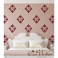 Damast 12 Grafiken Set - Vinyl Wand Aufkleber Muster, Blumen-Muster-Wand-Aufkleber-Aufkleber von CanoDesigns