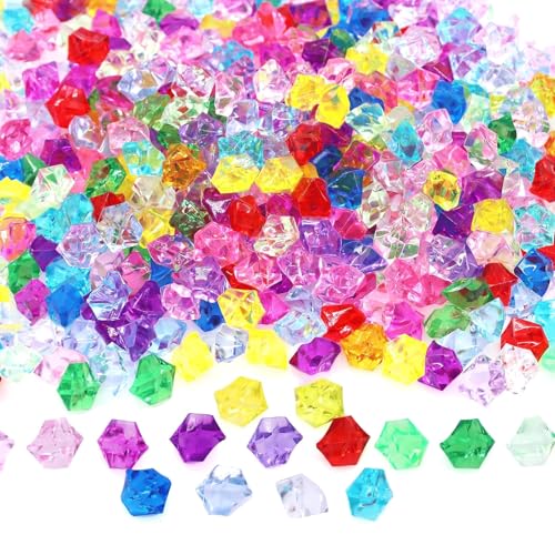 Canollo 100 Stück Edelsteine für Kinder, Acryl Diamanten Deko, Muggelsteine Bunt Kinder, Bunt Acryl Edelsteine für Hochzeiten, Tischdekorationen, Vasenfülle, Kunsthandwerke Deko und Diamant Spiel von Canollo