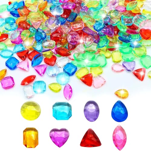 Canollo 100 Stück Edelsteine für Kinder, Acryl Diamanten Kinder, Kristalle Kinder Groß, Acryl Edelsteine, Diamanten Deko Bunt für Hochzeiten, Vasenfülle, Kunsthandwerke Deko und Diamant Spiel von Canollo