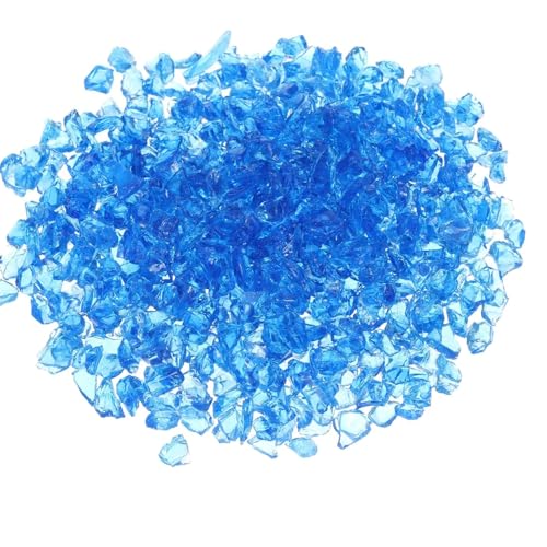 Canollo 100g Muggelsteine Bunt Kinder, Glasnuggets Bunt, Glassteine Bunt Deko, Dekosteine für Vasen 7-9mm, Premium Muggelsteine Groß Deko, Legematerial, Mosaiksteine zum Basteln (Dekosteine Blau) von Canollo