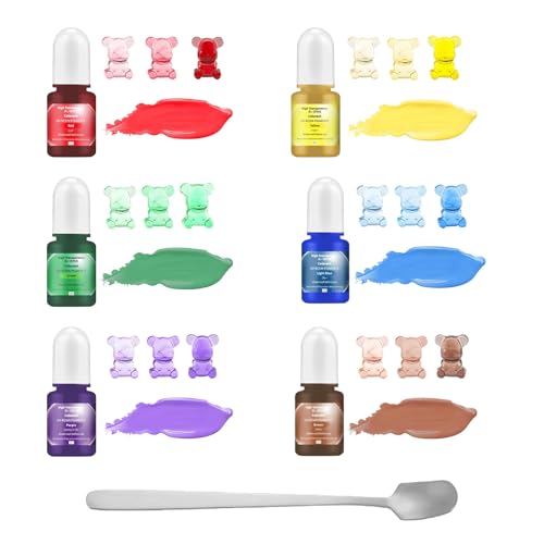 Canollo 6 Stück Farbpigmente für Gießpulver, Gießpulver Farbe je 5 ml, Gießpulver Farbe Betonpigment, Epoxidharz Pigment Farbstoff Set, für Harz Kunst, Gipsfarbe, DIY Kunsthandwerk von Canollo