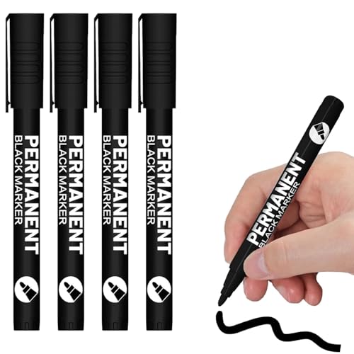 Canollo 4 Stück Textilstifte Waschmaschinenfest, Textilfarbe Schwarz Marker, Textilmarker, Acrylstift mit Rundspitze, Vielseitiger Marker Schwarz für Nahezu Alle Untergründe (Strichstärke 1 mm) Canollo 4 Stück Textilstifte Waschmaschinenfest, Textilfarbe Schwarz Marker, Textilmarker, Acrylstift mit Rundspitze, Vielseitiger Marker Schwarz für Nahezu Alle Untergründe (Strichstärke 1 mm) von Canollo