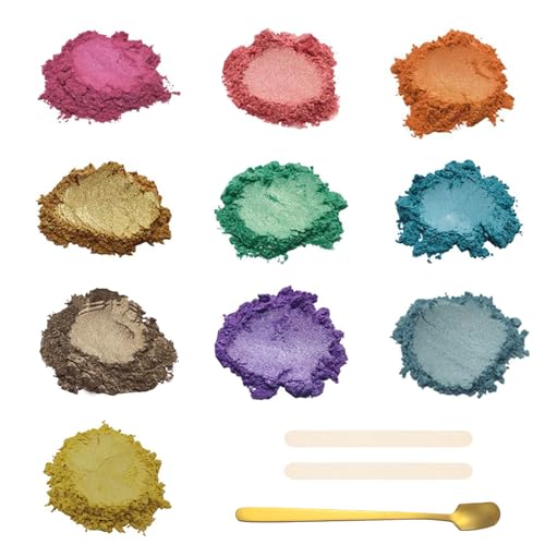 Canollo 10 Farbe 3g Epoxidharz Farbe Set, Mica Pulver, Farbpigmente für Gießpulver, Epoxy Resin Pigment Powder für Seifenfarbe, Kerze, Schmuckherstellung, Lipgloss, Lidschatten, Nagellack, Malerei Canollo 10 Farbe 3g Epoxidharz Farbe Set, Mica Pulver, Farbpigmente für Gießpulver, Epoxy Resin Pigment Powder für Seifenfarbe, Kerze, Schmuckherstellung, Lipgloss, Lidschatten, Nagellack, Malerei von Canollo