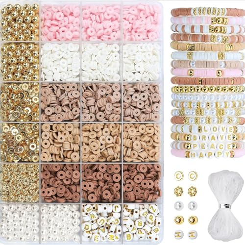 Canollo Perlen für Armbänder 2370 Stück, Buchstabenperlen, Armbänder Selber Machen Perlen Set Mit 500cm Elastisch Nylonschnur, Perlen zum Auffädeln, Perlenset für DIY Selber Schmuckherstellung Canollo Perlen für Armbänder 2370 Stück, Buchstabenperlen, Armbänder Selber Machen Perlen Set Mit 500cm Elastisch Nylonschnur, Perlen zum Auffädeln, Perlenset für DIY Selber Schmuckherstellung von Canollo