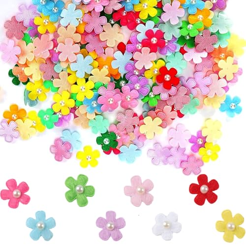Canollo 100 Stück Filzblumen Deko, Streudeko Frühling mit Perlen, Bunte Sticker Blumen, Filzblumen Deko Zzubehör, 2,5cm Kunst Stoffblumen Filz Blumen, Steckblumen für Kinder DIY Deko Projekte Canollo 100 Stück Filzblumen Deko, Streudeko Frühling mit Perlen, Bunte Sticker Blumen, Filzblumen Deko Zzubehör, 2,5cm Kunst Stoffblumen Filz Blumen, Steckblumen für Kinder DIY Deko Projekte von Canollo