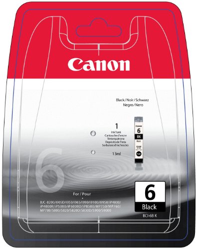 Canon 4705A045 BCI-6BK Tintenpatrone schwarz Blister with security Canon 4705A045 BCI-6BK Tintenpatrone schwarz Blister with security von Canon