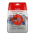 Canon CLI-551XL Original-Tintenpatrone Foto Schwarz, Cyan, Magenta, Gelb + Fotopapier Value Pack von Canon