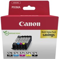 Canon Druckerpatrone PGI-570/CLI-571 PGBK/BK/C/M/Y Multipack Original Kombi-Pack Schwarz, Cyan, Mage von Canon