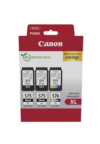 Canon Originaltinte PG-575XL x 2 / CL-576XL (3 Tintenpatronen; 2X Schwarz XL + 1x Farbe XL) - Multipack von Canon