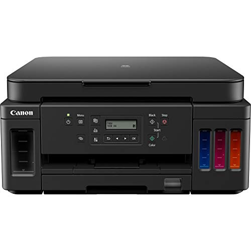 Canon PIXMA G6050 MegaTank Drucker nachfüllbares Tintenstrahl Multifunktionsgerät DIN A4 (Scanner, Kopierer, WLAN, LAN, Duplexdruck, große Tintentanks, hohe Reichweite, niedrige Seitenkosten), schwarz von Canon