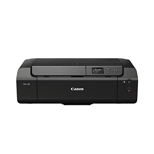 Canon PIXMA PRO-200 Farbtintenstrahldrucker Fotodrucker DIN A3+ (Hochglanzdruck, WLAN, USB 2.0, WiFi, LAN, Print App, 7,5 cm LCD Farbdisplay, 4.800 x 2.400 DPI, 8 Separate Druckertinten), grau von Canon