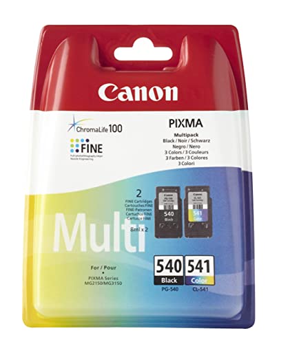 Canon PG-540 + CL-541 Druckerpatronen - 8ml Schwarz + 8ml Farbig für PIXMA Drucker Original von Canon