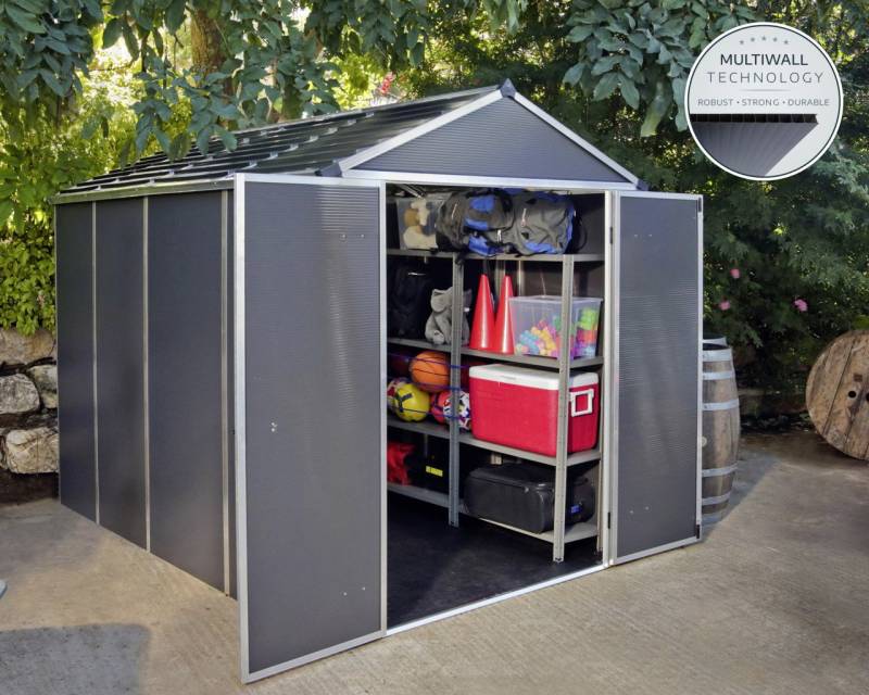 Canopia Gerätehaus Rubicon Alu grau 304 x 185 cm von Canopia