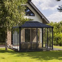 Pavillon Ledro 3 X 4.3 m geschlossener Pavillon, anthrazit, grau von Canopia