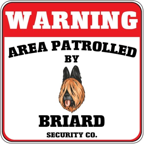 Briard Dog Security Co Kreuzschild "Warning Area Patrolled by Briard Dog Security Co", aus Metall Briard Dog Security Co Kreuzschild "Warning Area Patrolled by Briard Dog Security Co", aus Metall von CanopyCasa