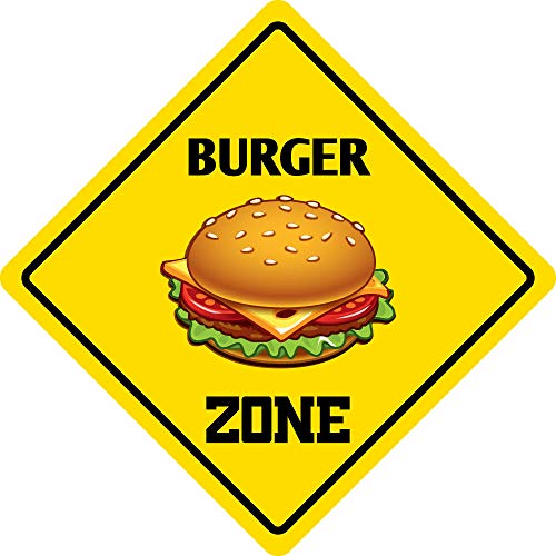 Metallschild Burger Zone Lustiges Metallschild 30,5 x 30,5 cm von CanopyCasa