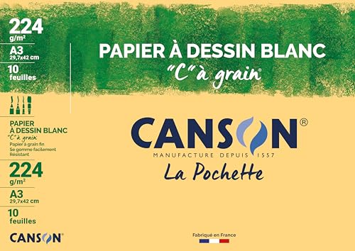 CANSON 200027115 Zeichenpapier, DIN A3, 224 g/qm von Canson