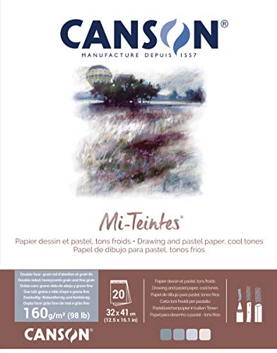 MI-TEINTES 32X41 160G Grau- & Blautöne, Block 20 Seiten von Canson