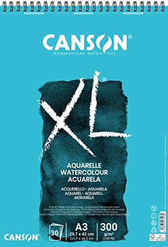 CANSON XL® Aquarelle, Aquarellblock, DIN A3, 30 Blatt, 300 g/m² von Canson